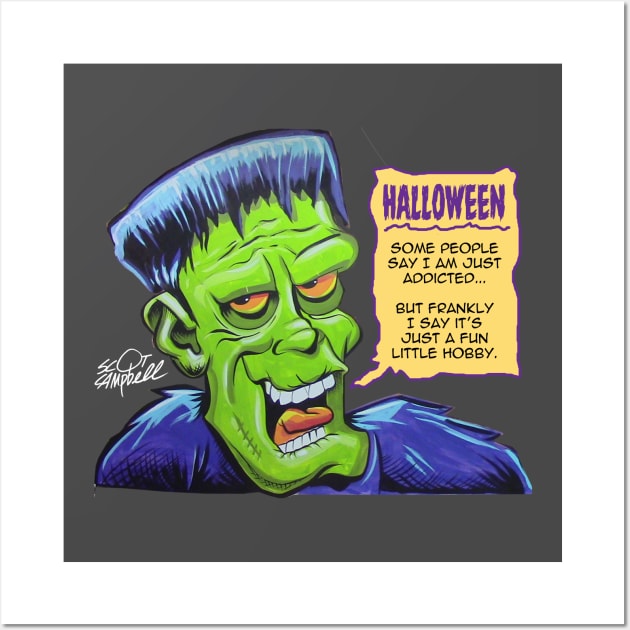 Frank loves Halloween Wall Art by SCOT CAMPBELL DESIGNS